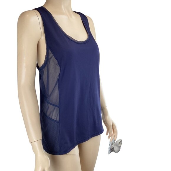 Lululemon Tank Top Size 8 10 Womens Navy Mesh-Panel Racerback Blue - Picture 3 of 5